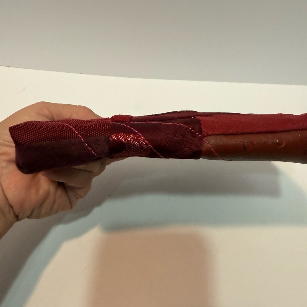 Source Unknown Red And Gold Patchwork Cosmetic Bag - image 4